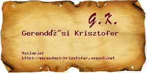 Gerendási Krisztofer névjegykártya